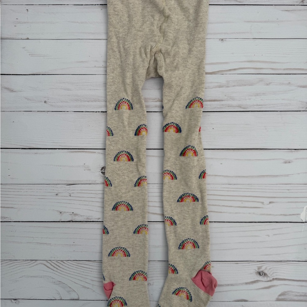 Mini Boden Kids Rainbow Patterned Tights - Cream and Pink